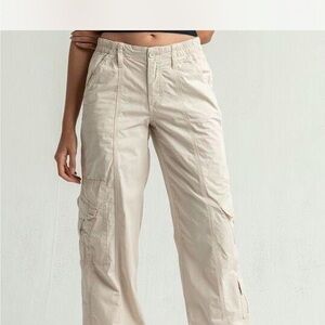 BDG Cream Cargo Wide-Leg Pants